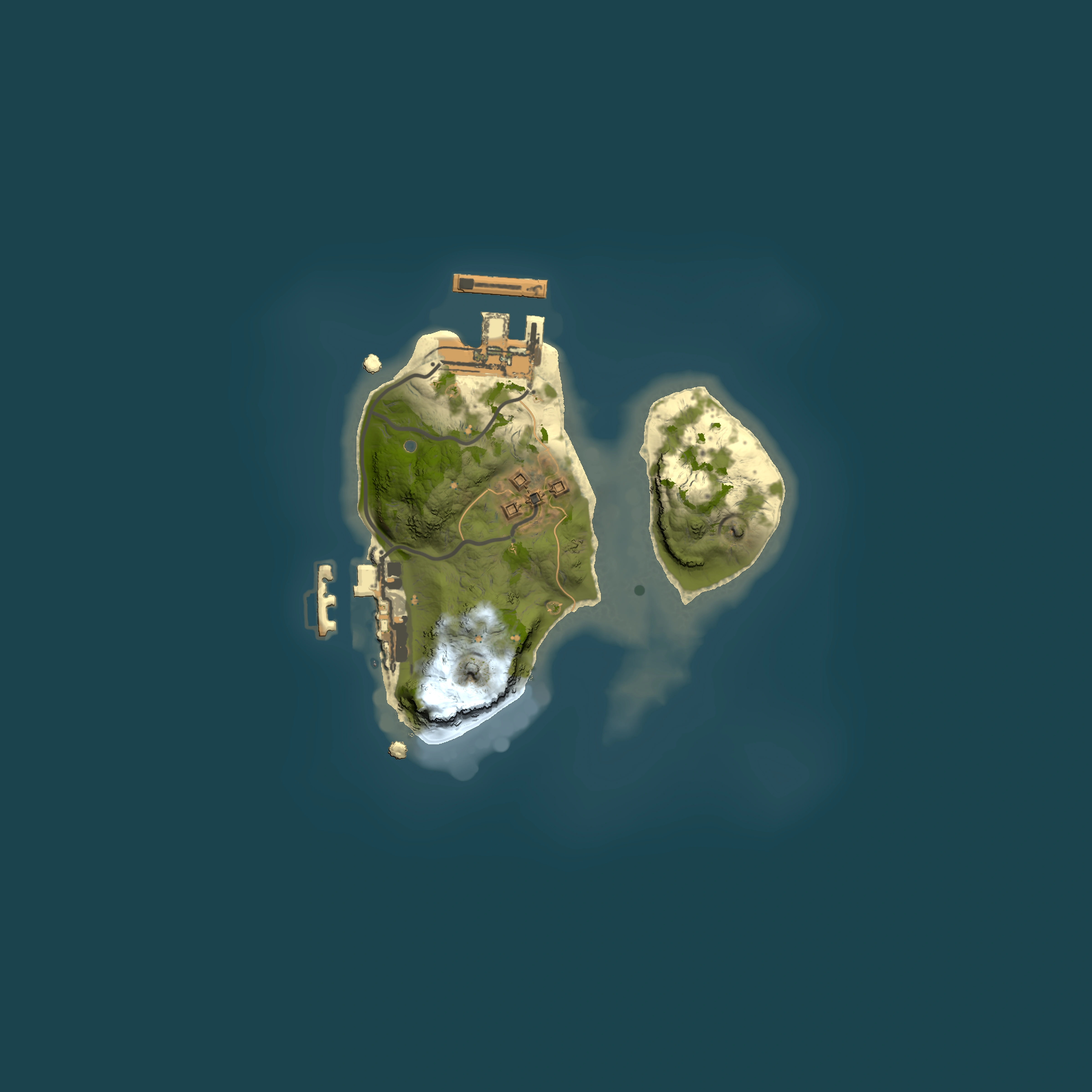 Full top-down render of Rust map seed 1201312533, 1500x1500m
