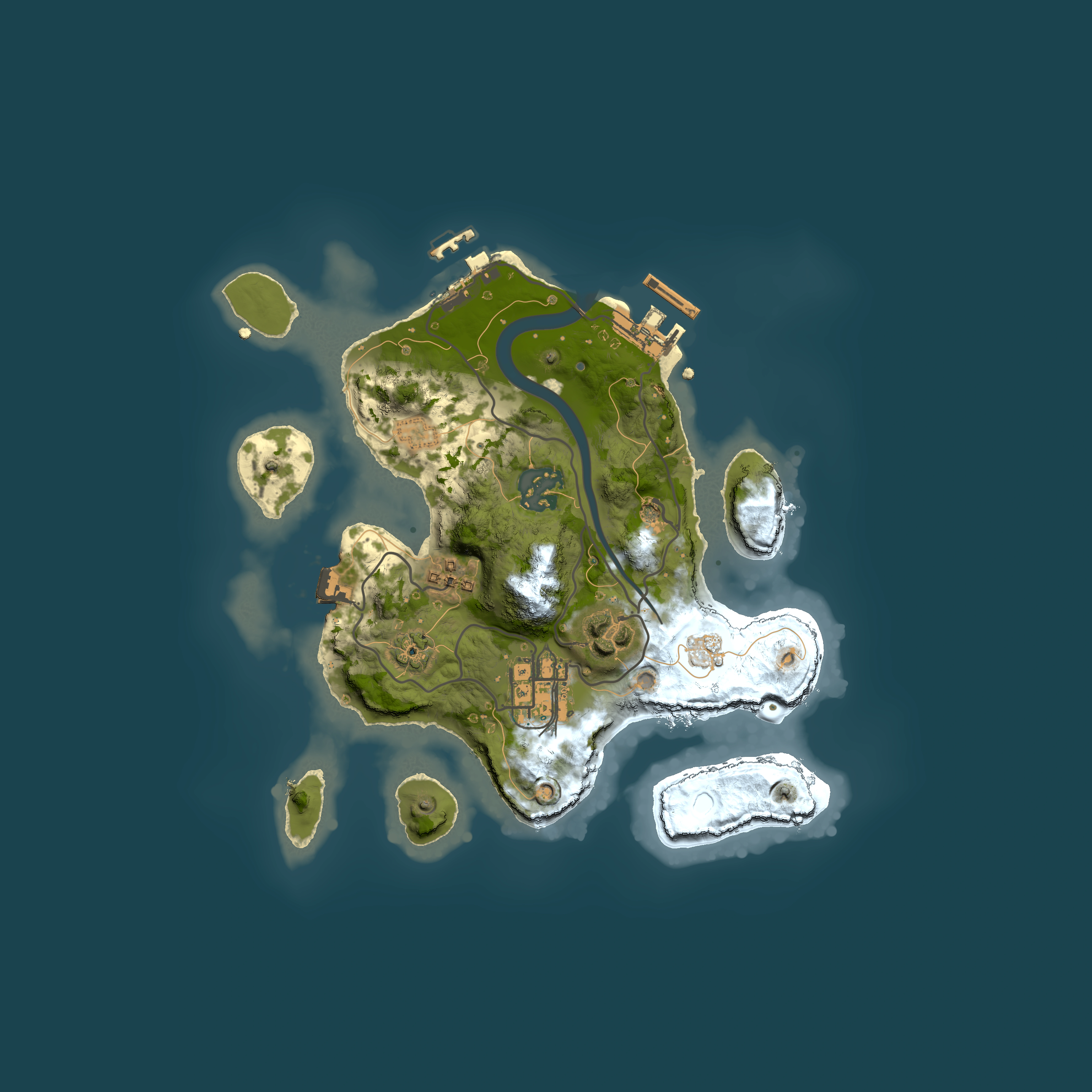 Full top-down render of Rust map seed 1734936535, 2500x2500m