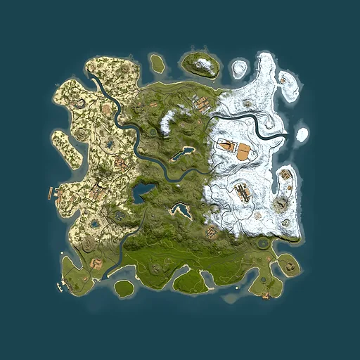 Rust map seed 964574832, 4500x4500m top-down preview
