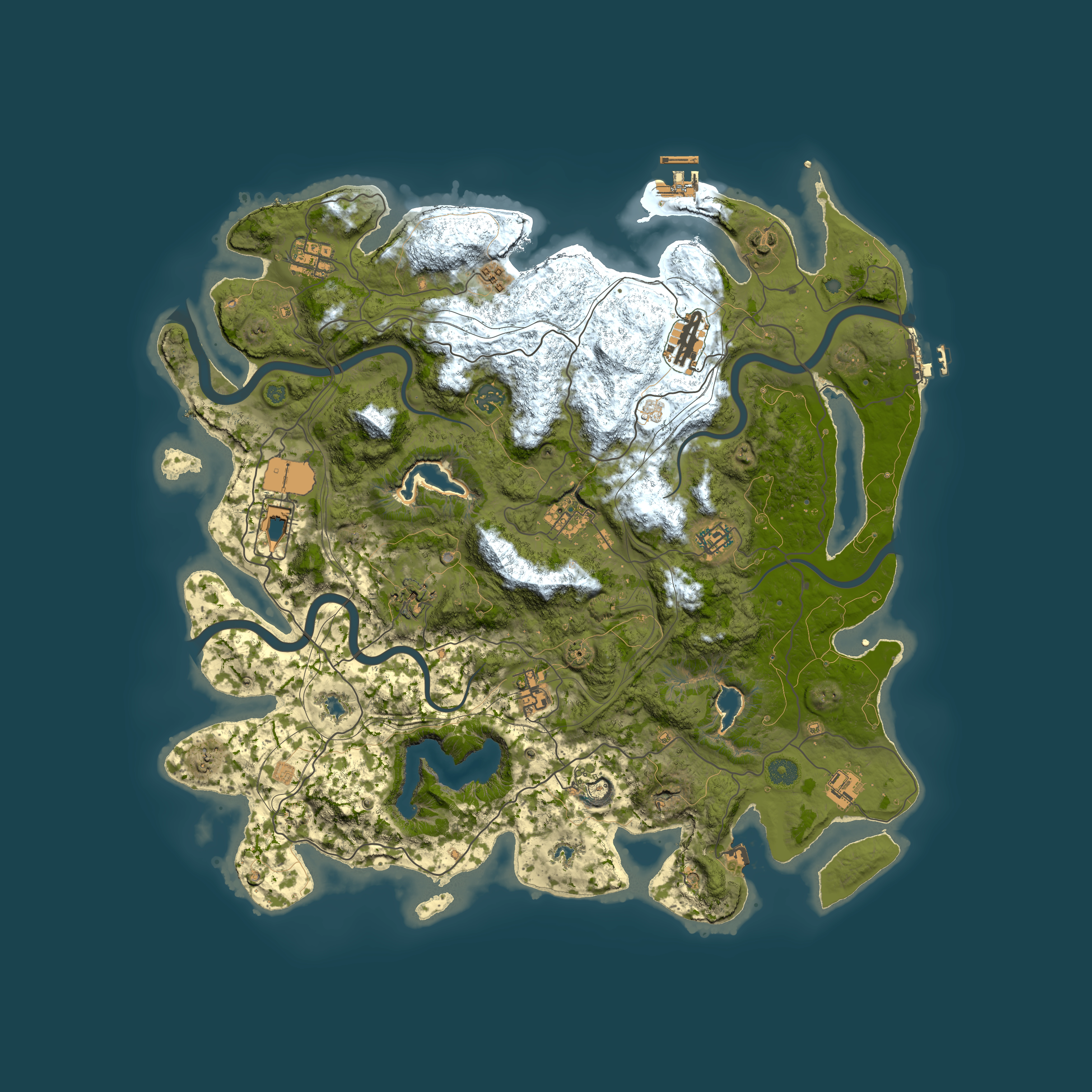 Full top-down render of Rust map seed 1145614110, 4500x4500m
