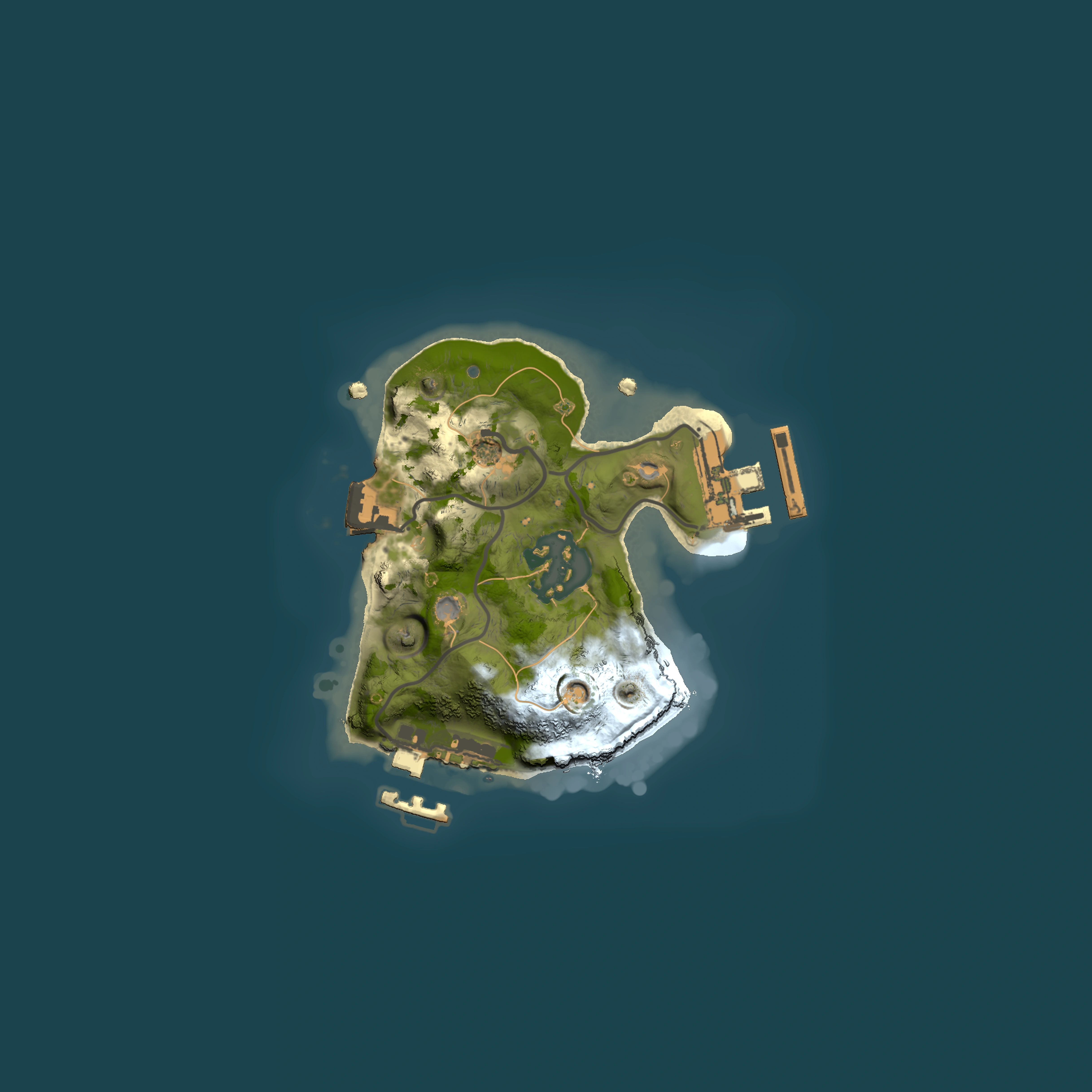 Full top-down render of Rust map seed 1600622488, 1500x1500m