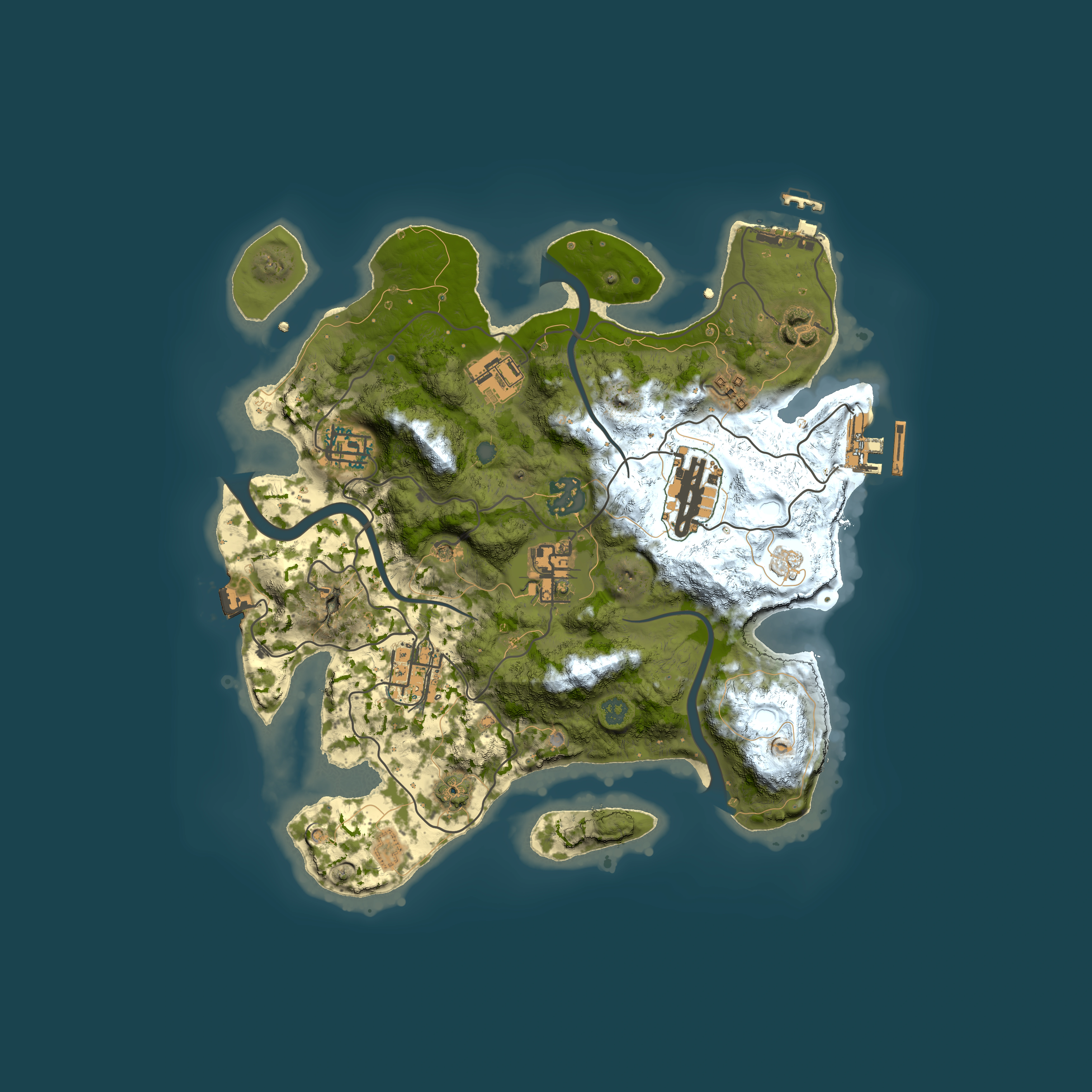 Full top-down render of Rust map seed 756265675, 3000x3000m