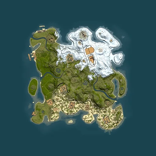 Rust map seed 398803681, 3500x3500m top-down preview