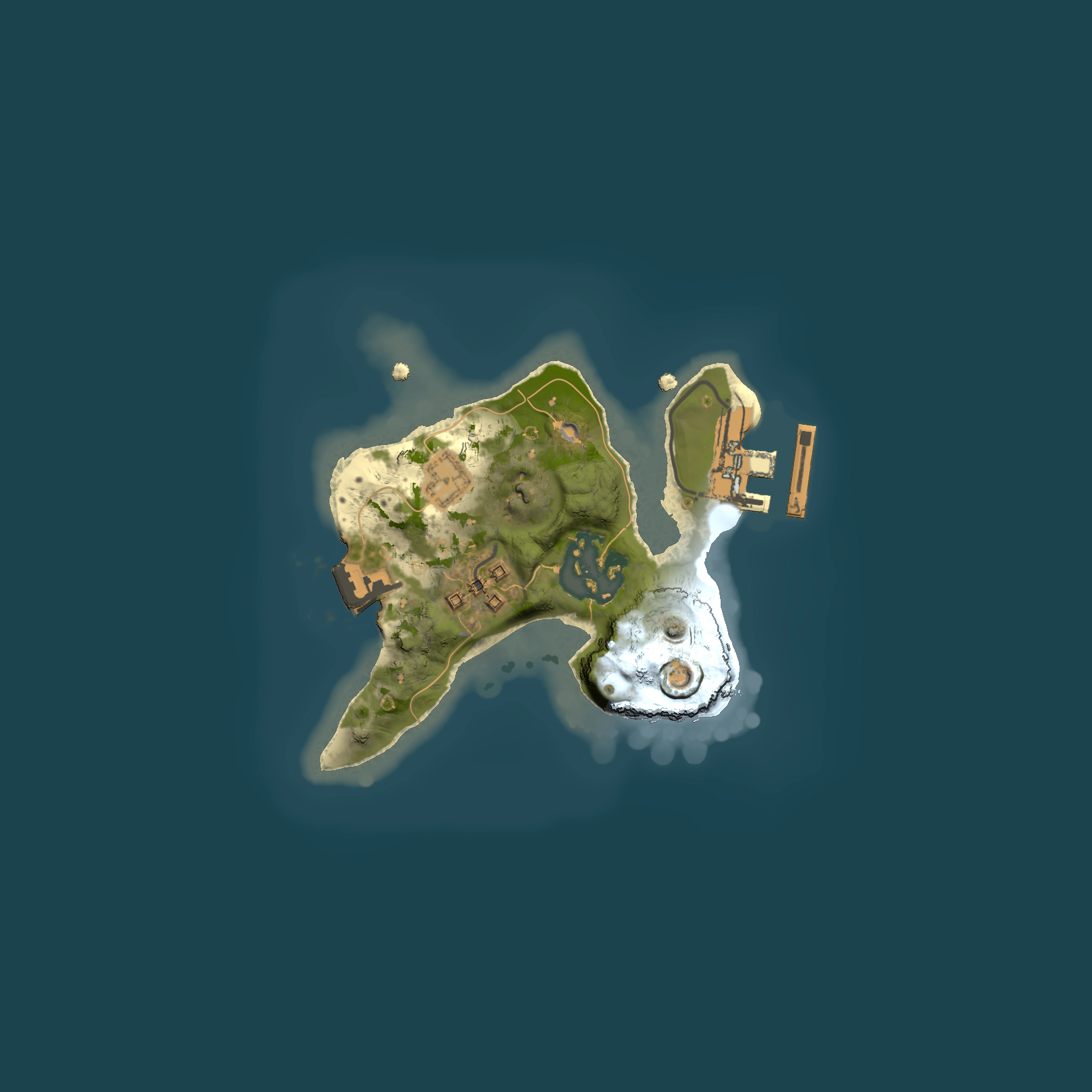 Full top-down render of Rust map seed 1494730279, 1500x1500m