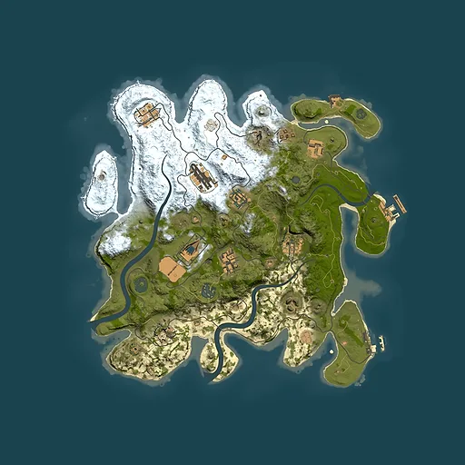 Rust map seed 71504945, 3500x3500m top-down preview