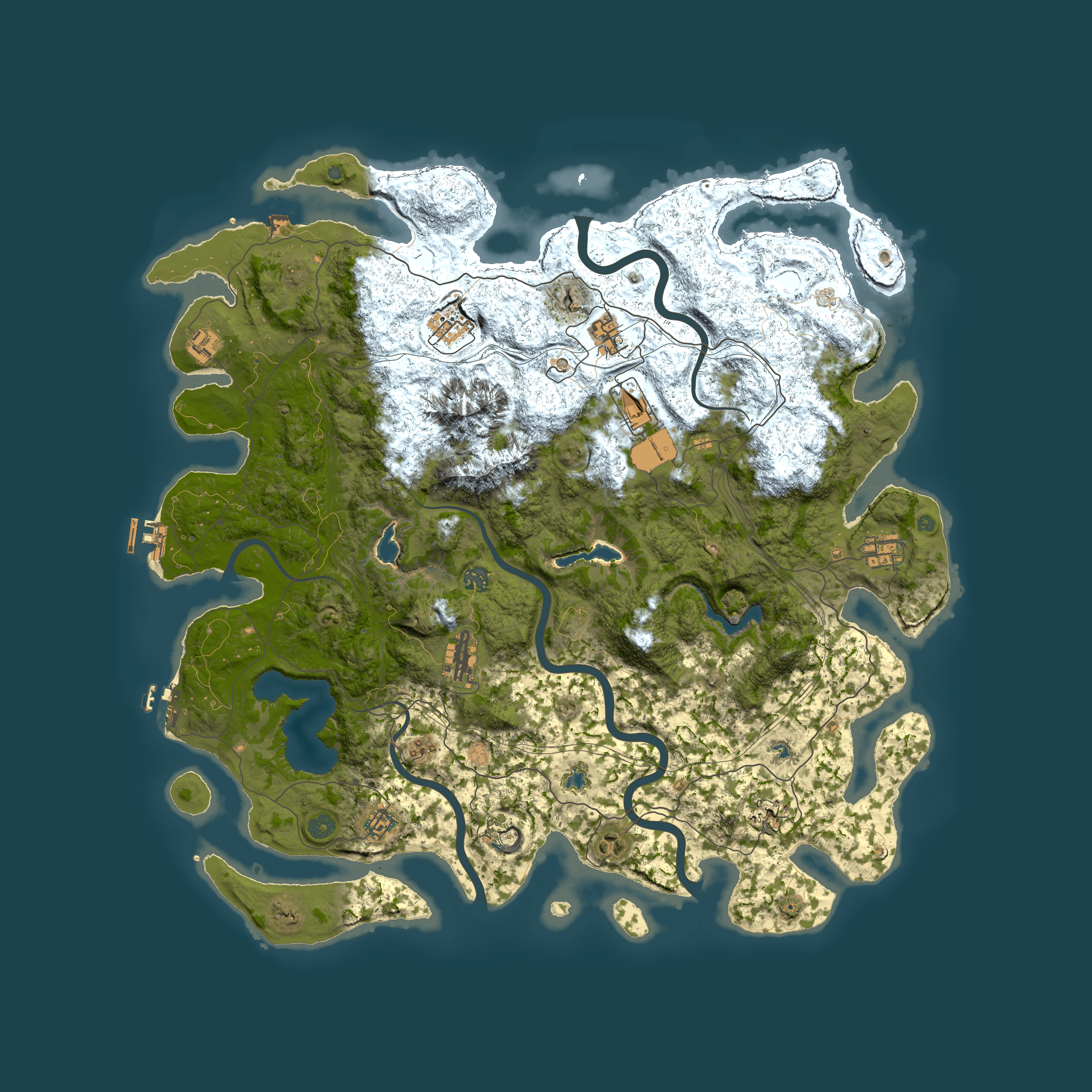Full top-down render of Rust map seed 482331778, 5000x5000m