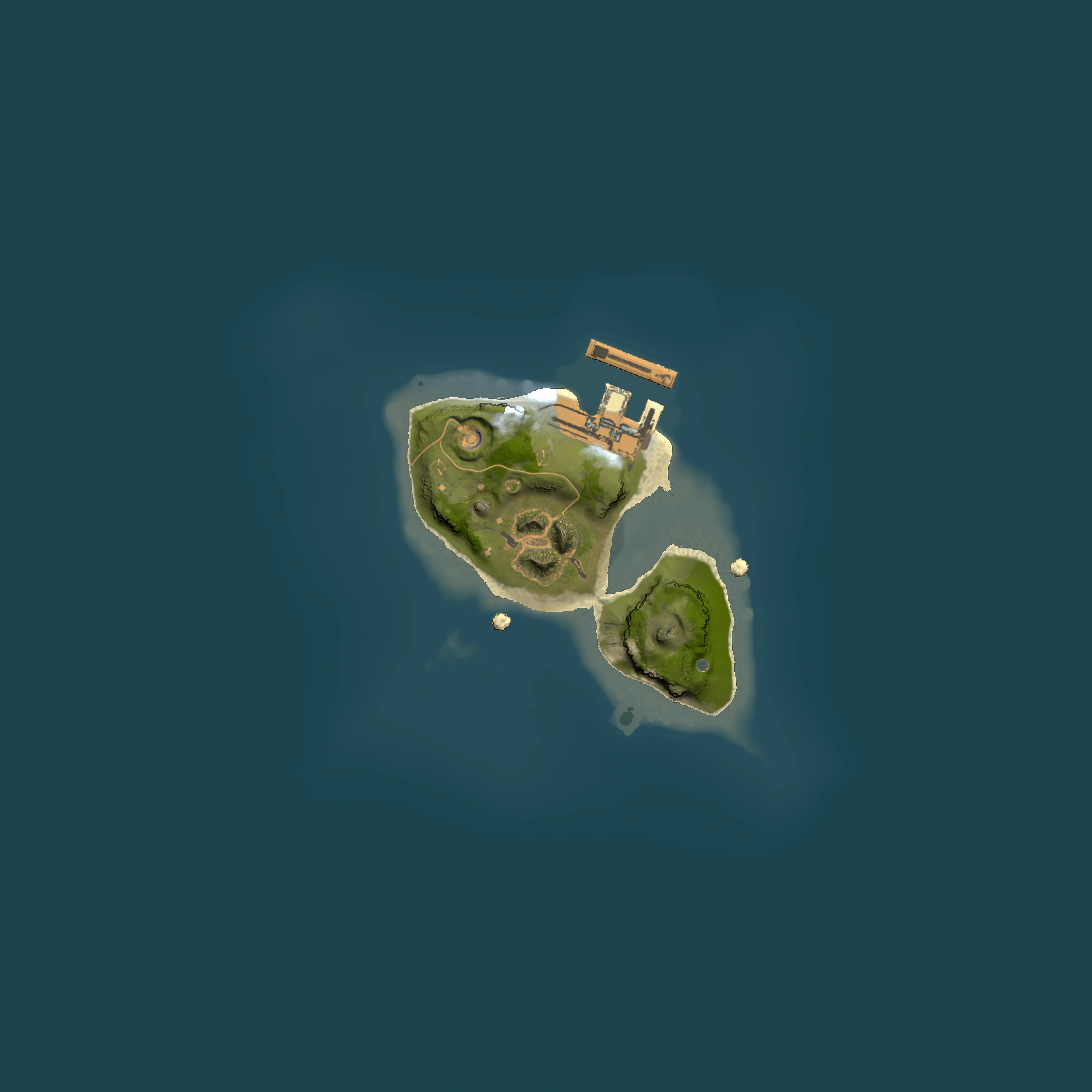 Full top-down render of Rust map seed 1267144354, 1500x1500m