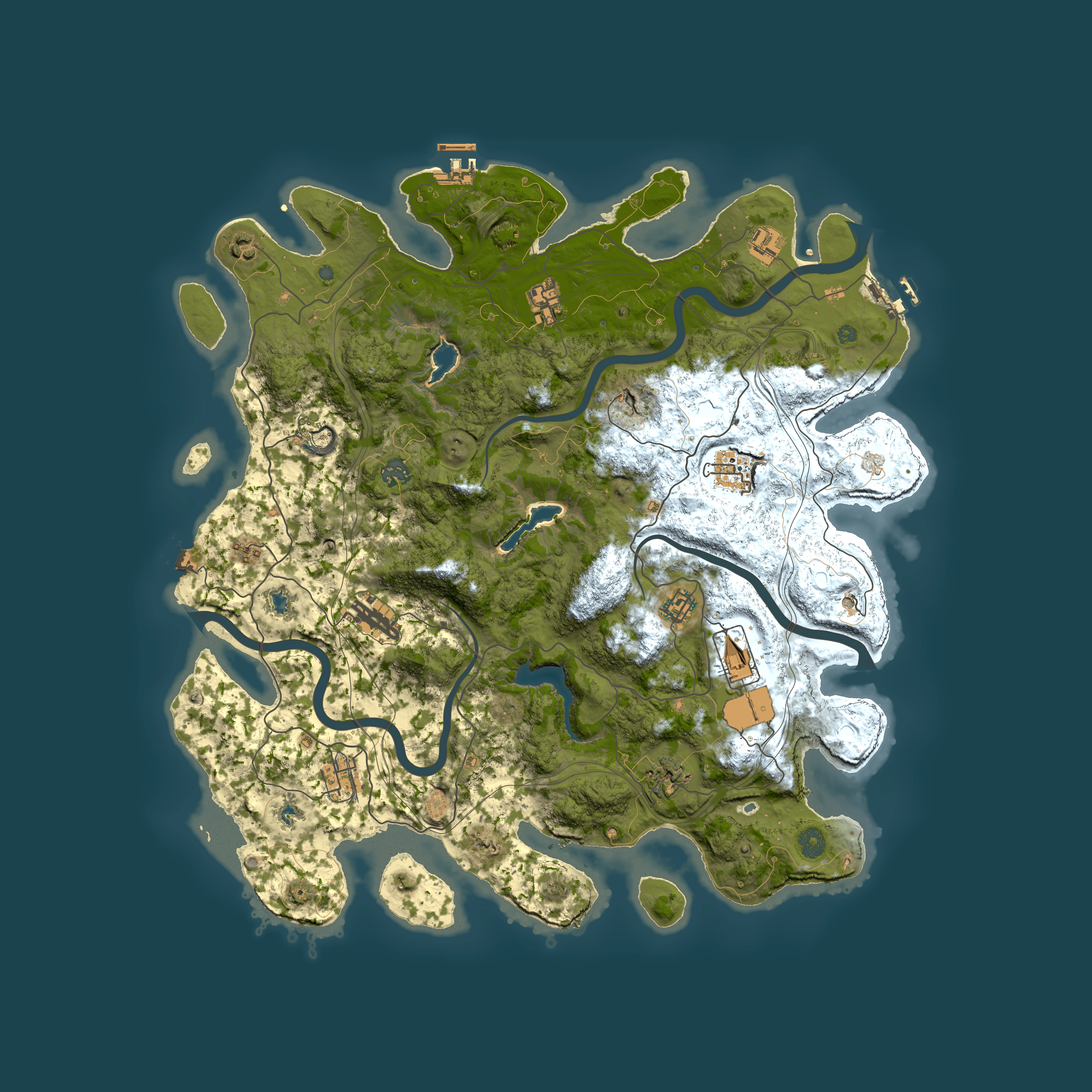 Full top-down render of Rust map seed 966161067, 4500x4500m