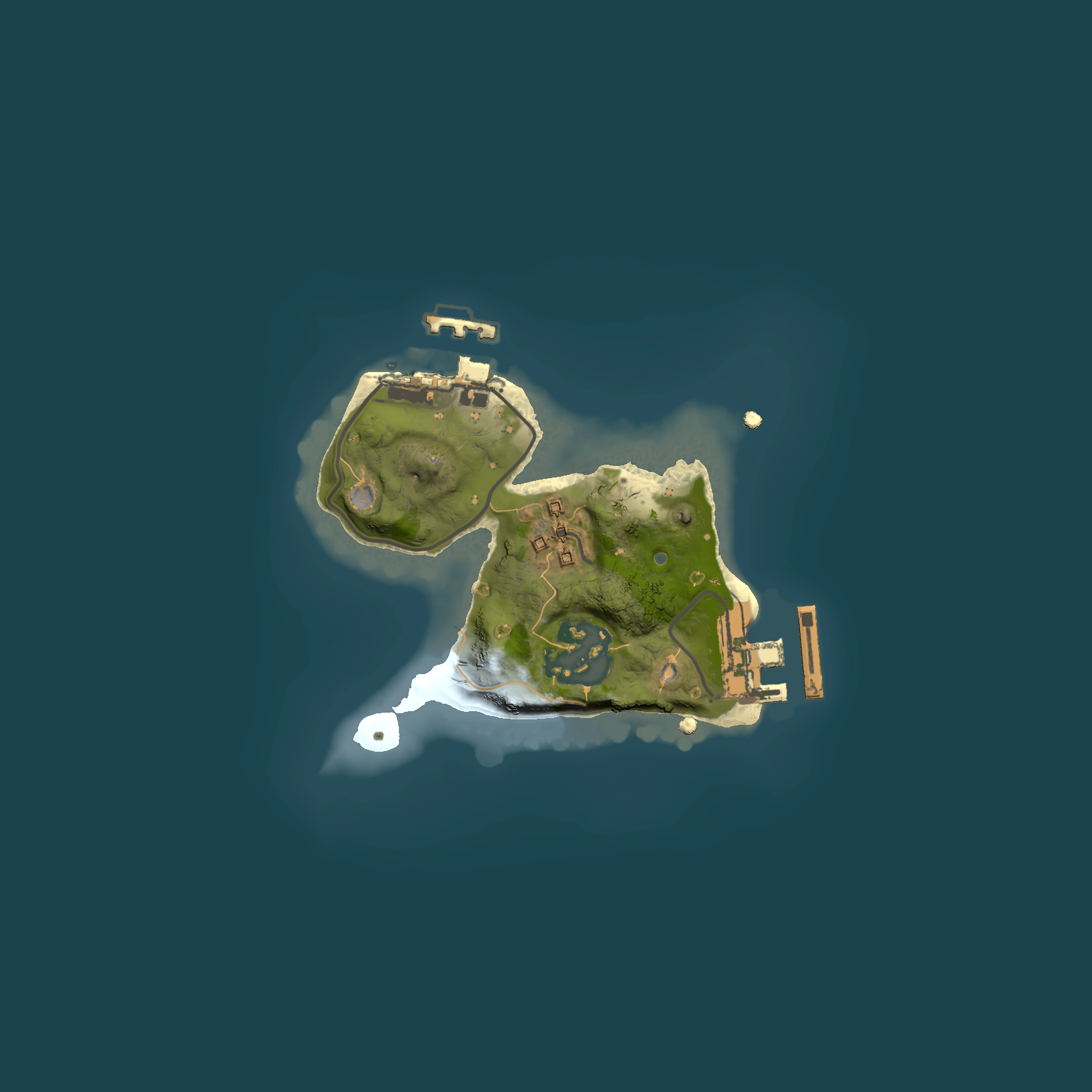 Full top-down render of Rust map seed 1400999160, 1500x1500m