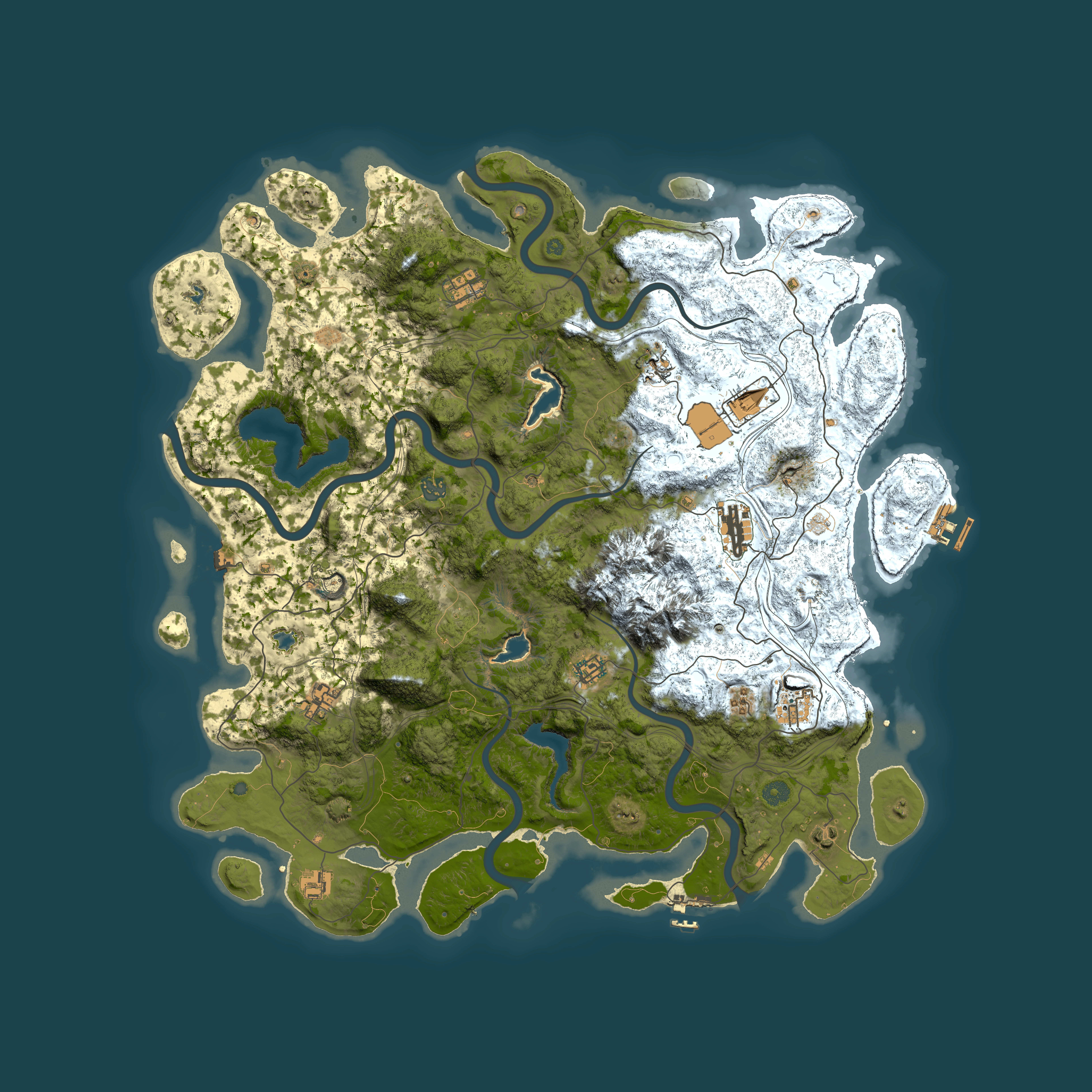 Full top-down render of Rust map seed 1180677473, 5000x5000m