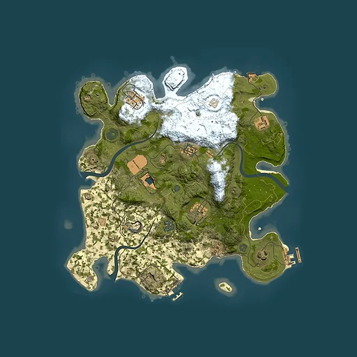 Rust map seed 284092377, 3500x3500m top-down preview