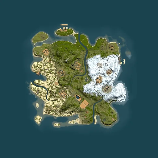 Rust map seed 2073828876, 3500x3500m top-down preview