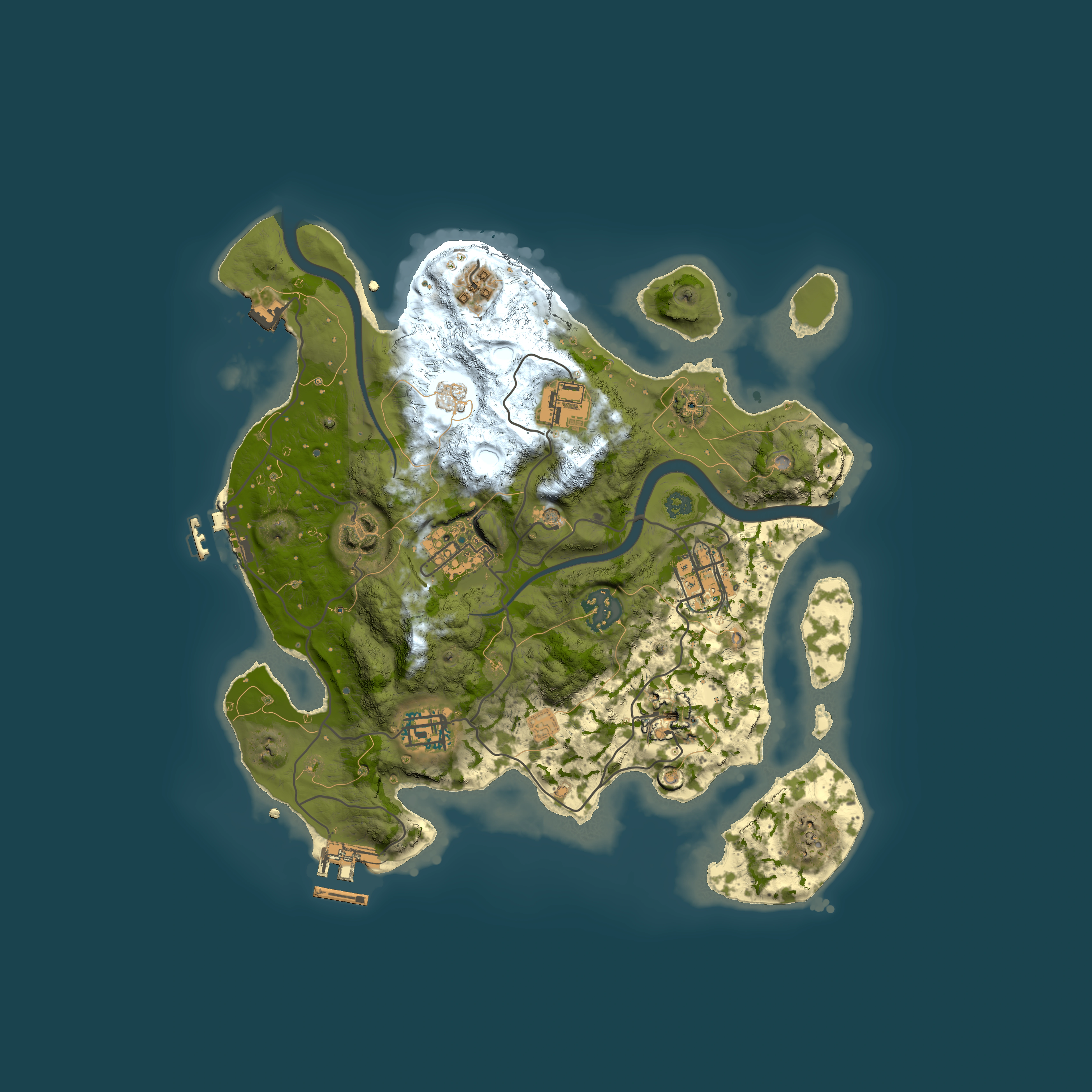 Full top-down render of Rust map seed 120110224, 3000x3000m