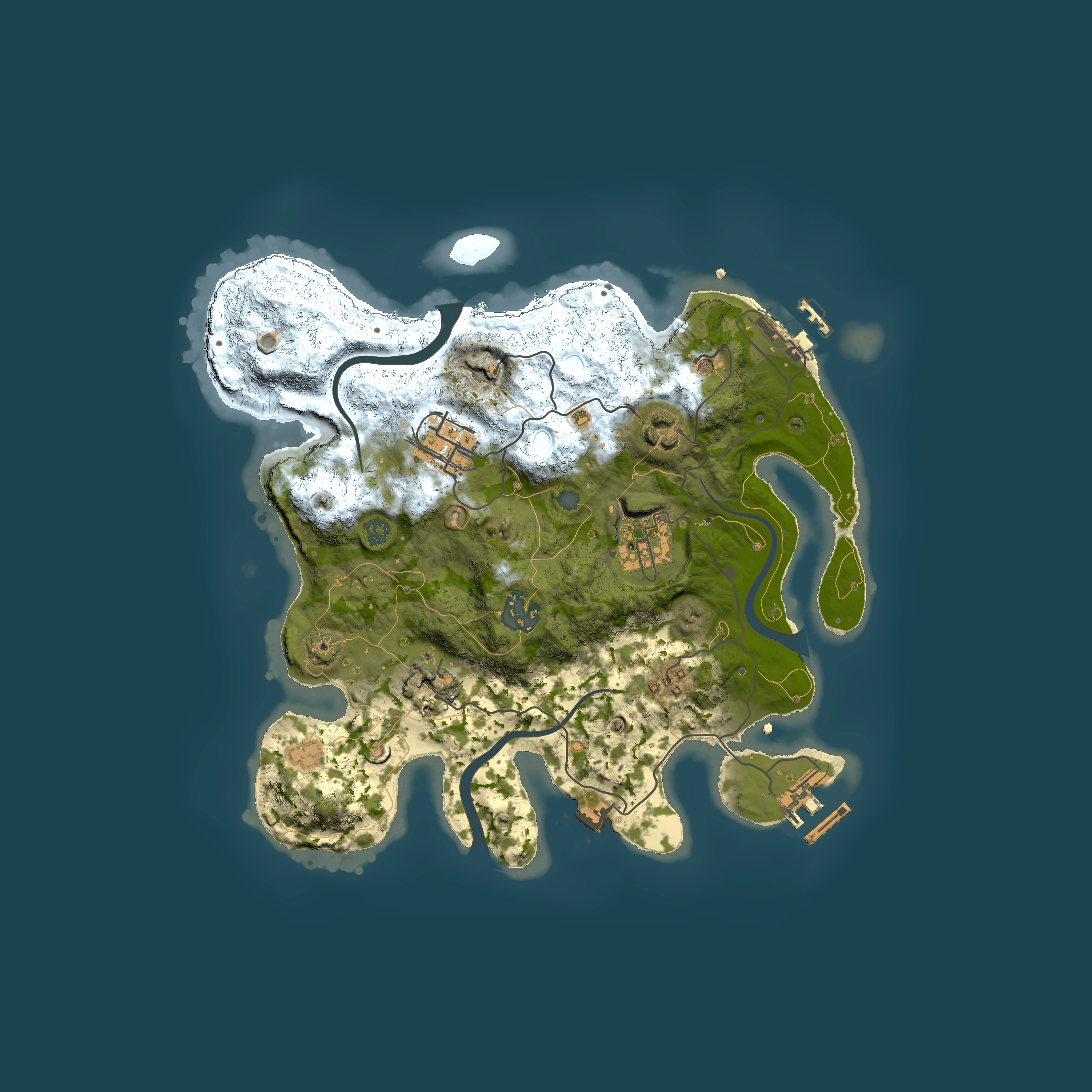 Full top-down render of Rust map seed 480801615, 3000x3000m