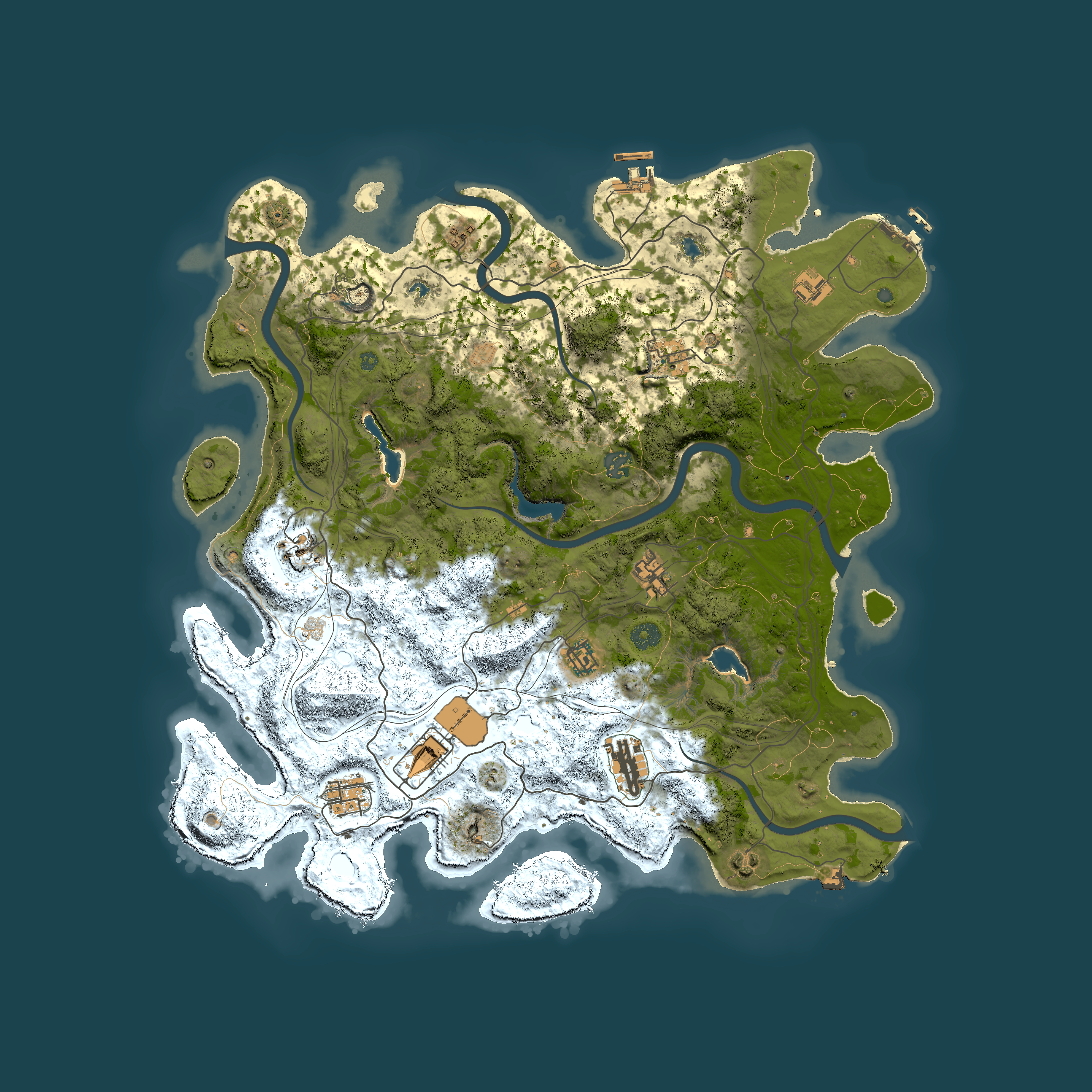 Full top-down render of Rust map seed 283028369, 4500x4500m