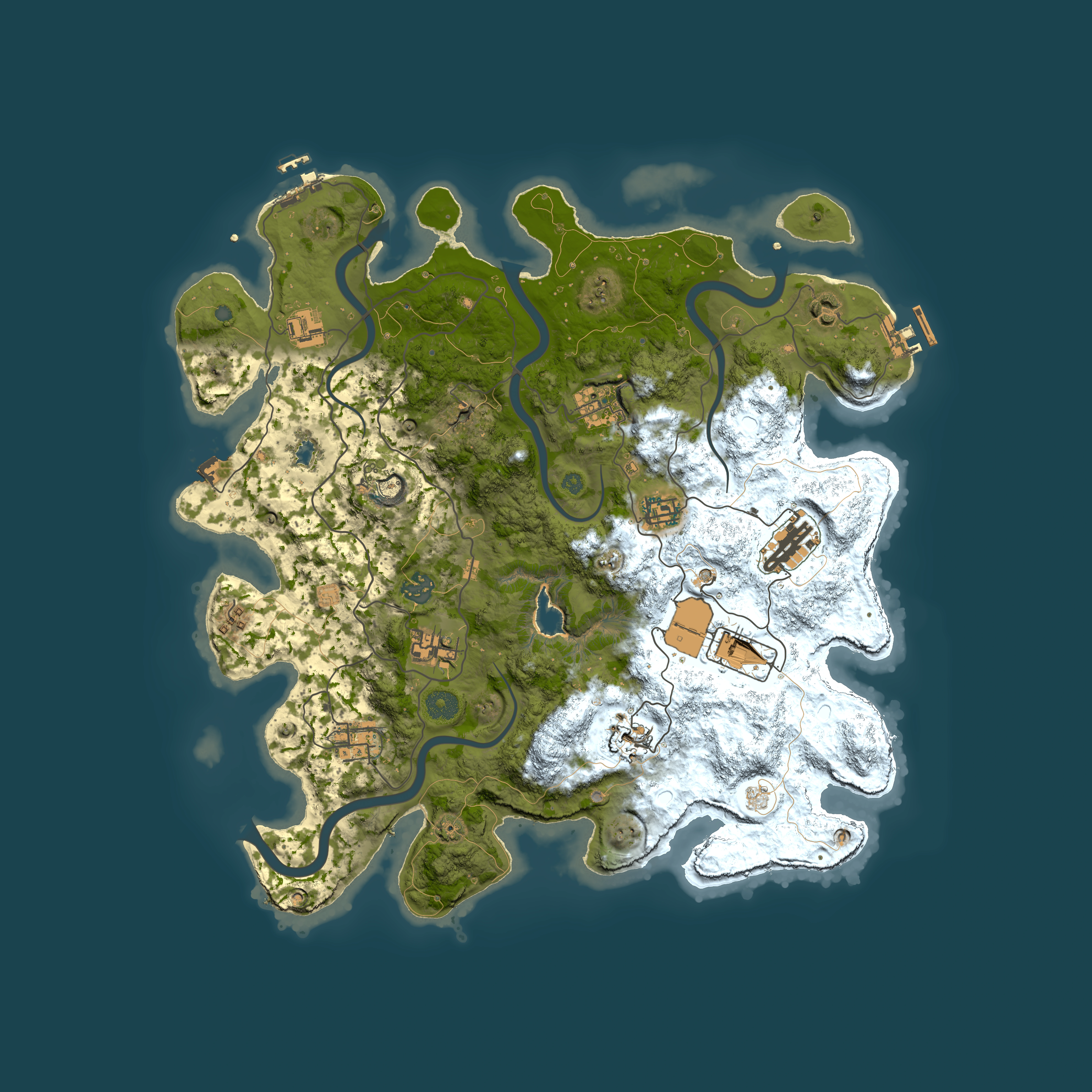 Full top-down render of Rust map seed 1900582342, 4000x4000m