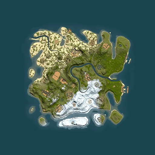 Rust map seed 1365937120, 3500x3500m top-down preview