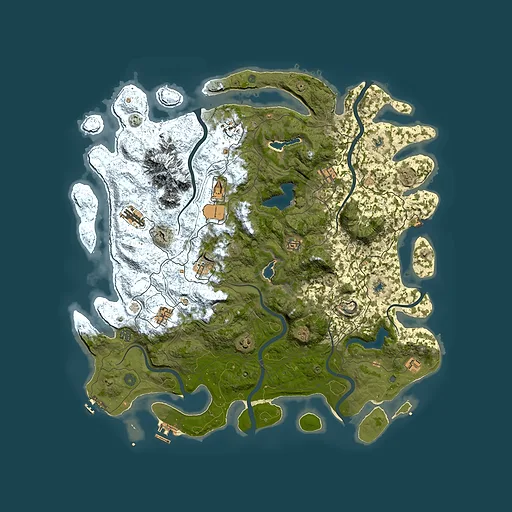 Rust map seed 490549599, 5000x5000m top-down preview