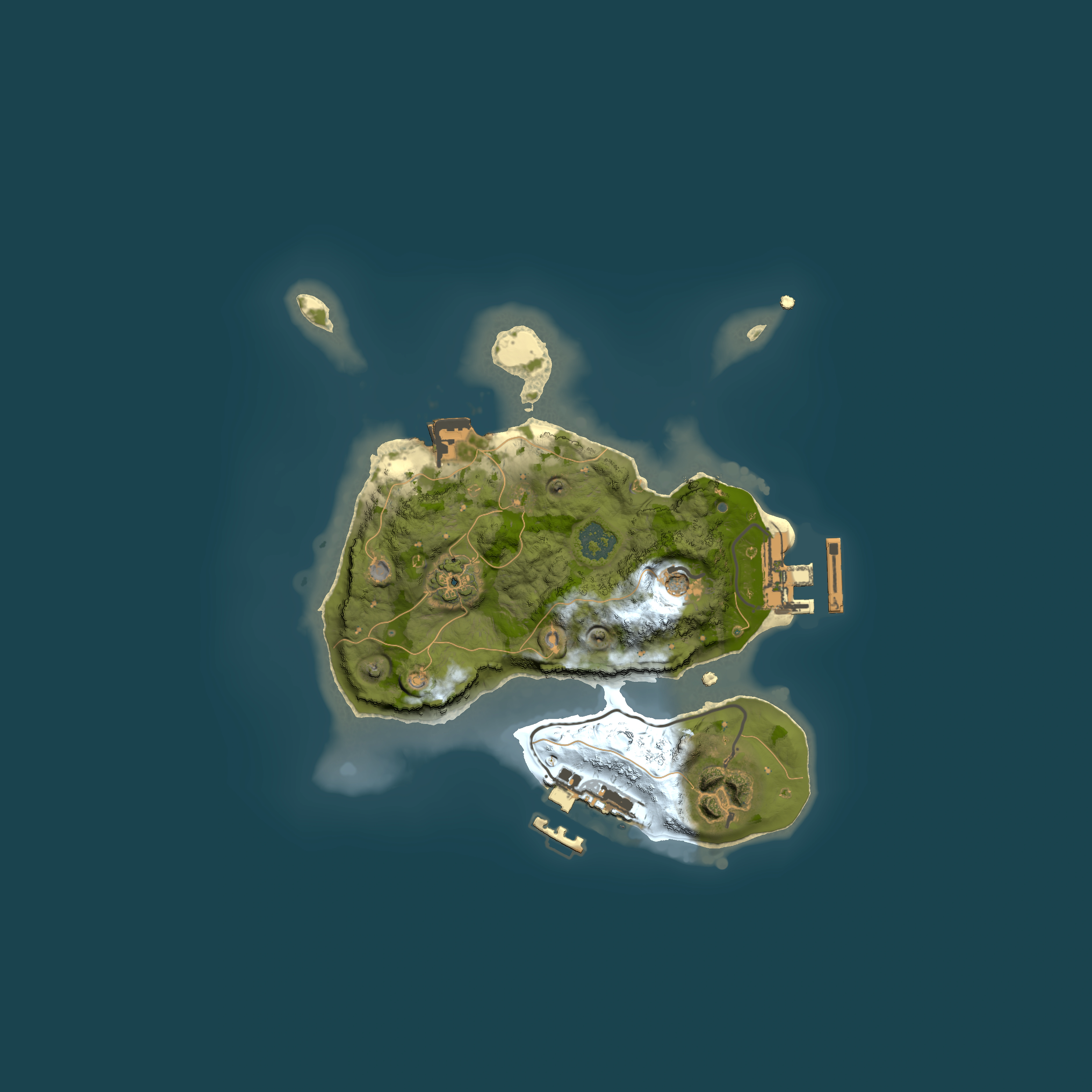 Full top-down render of Rust map seed 1397649945, 2000x2000m