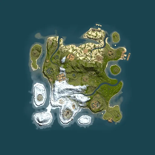 Rust map seed 439450721, 3000x3000m top-down preview