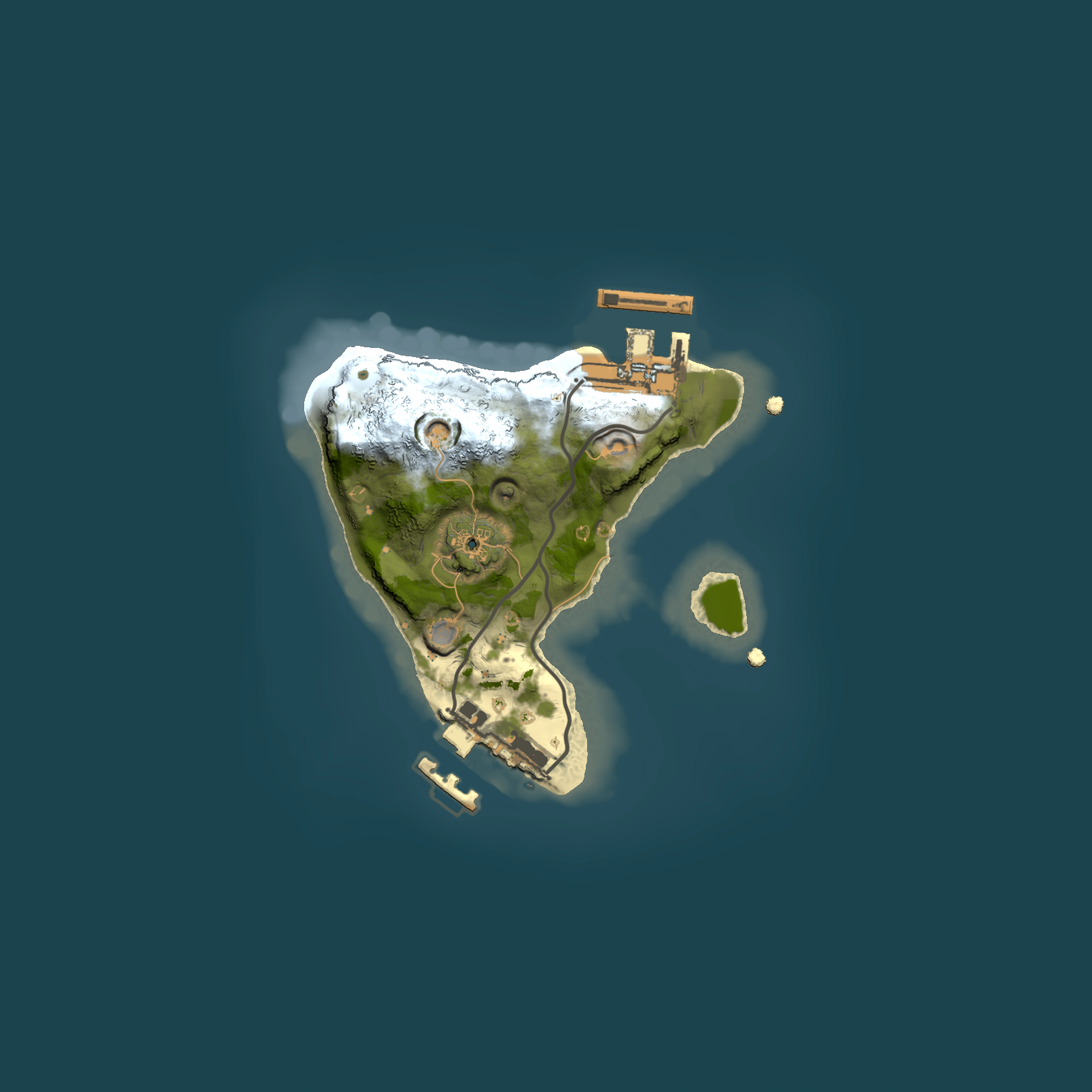Full top-down render of Rust map seed 1810672909, 1500x1500m