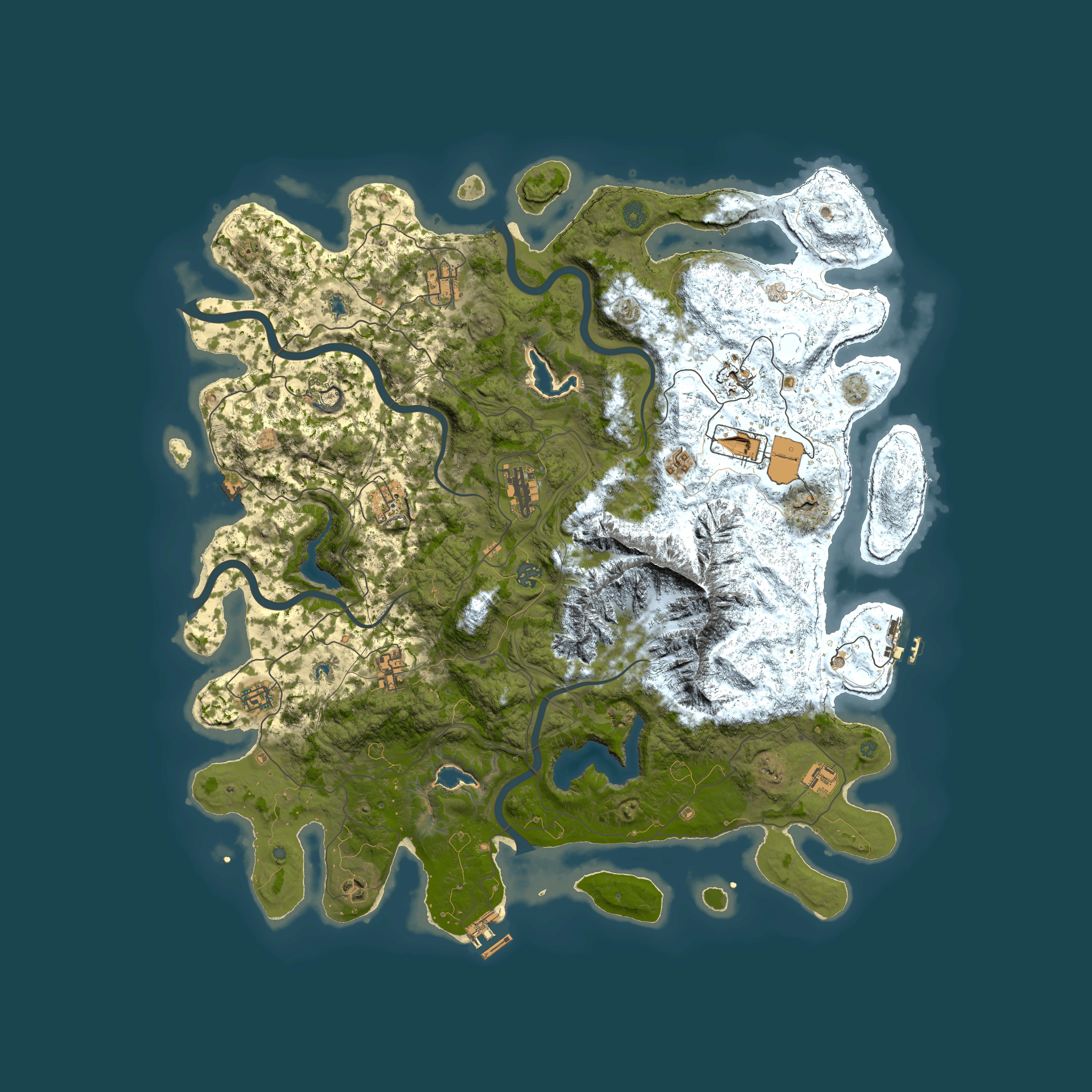 Full top-down render of Rust map seed 853909672, 5000x5000m