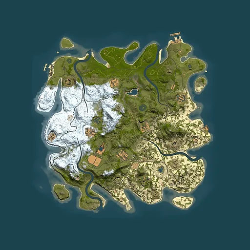Rust map seed 1691936044, 4000x4000m top-down preview