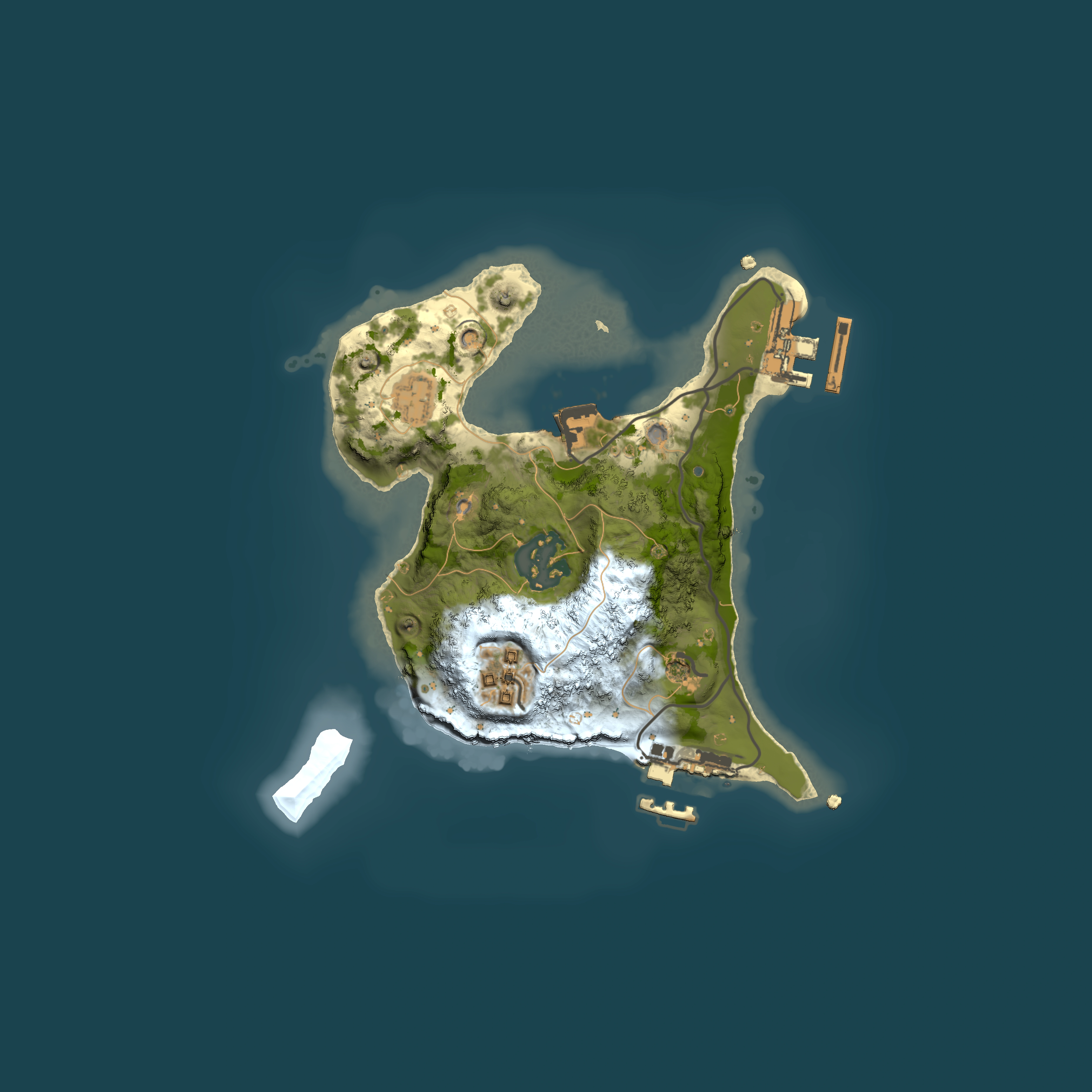 Full top-down render of Rust map seed 1947807043, 2000x2000m