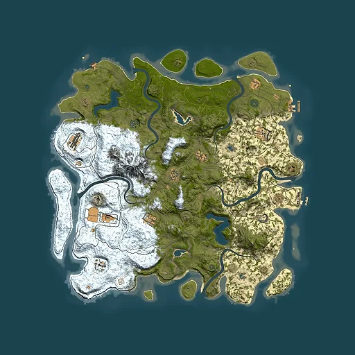 Rust map seed 697801360, 5000x5000m top-down preview
