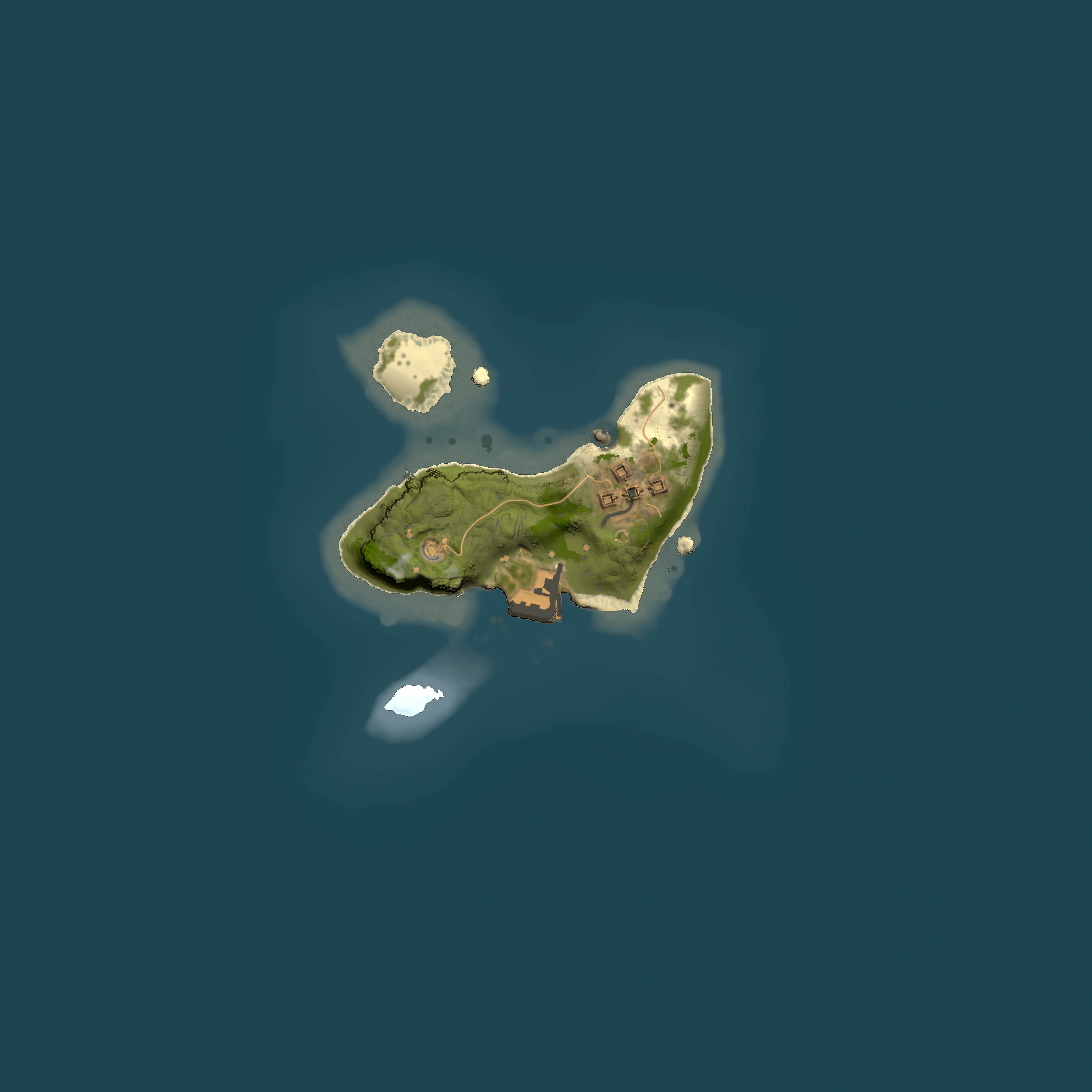 Full top-down render of Rust map seed 833832718, 1500x1500m