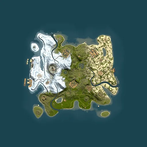 Rust map seed 444511785, 3000x3000m top-down preview
