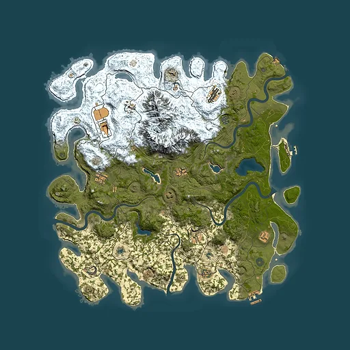 Rust map seed 2068328432, 5000x5000m top-down preview