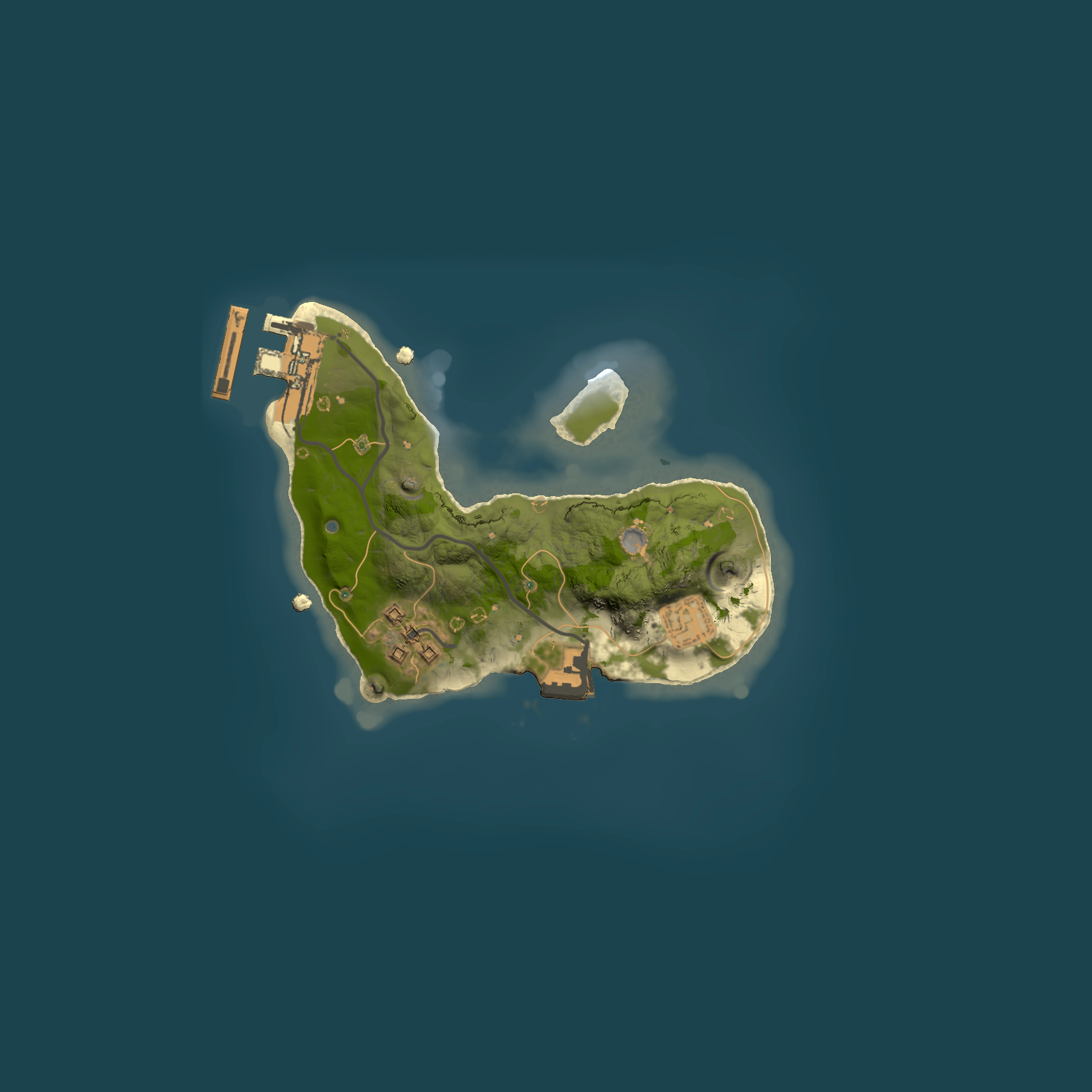 Full top-down render of Rust map seed 1327331241, 1500x1500m