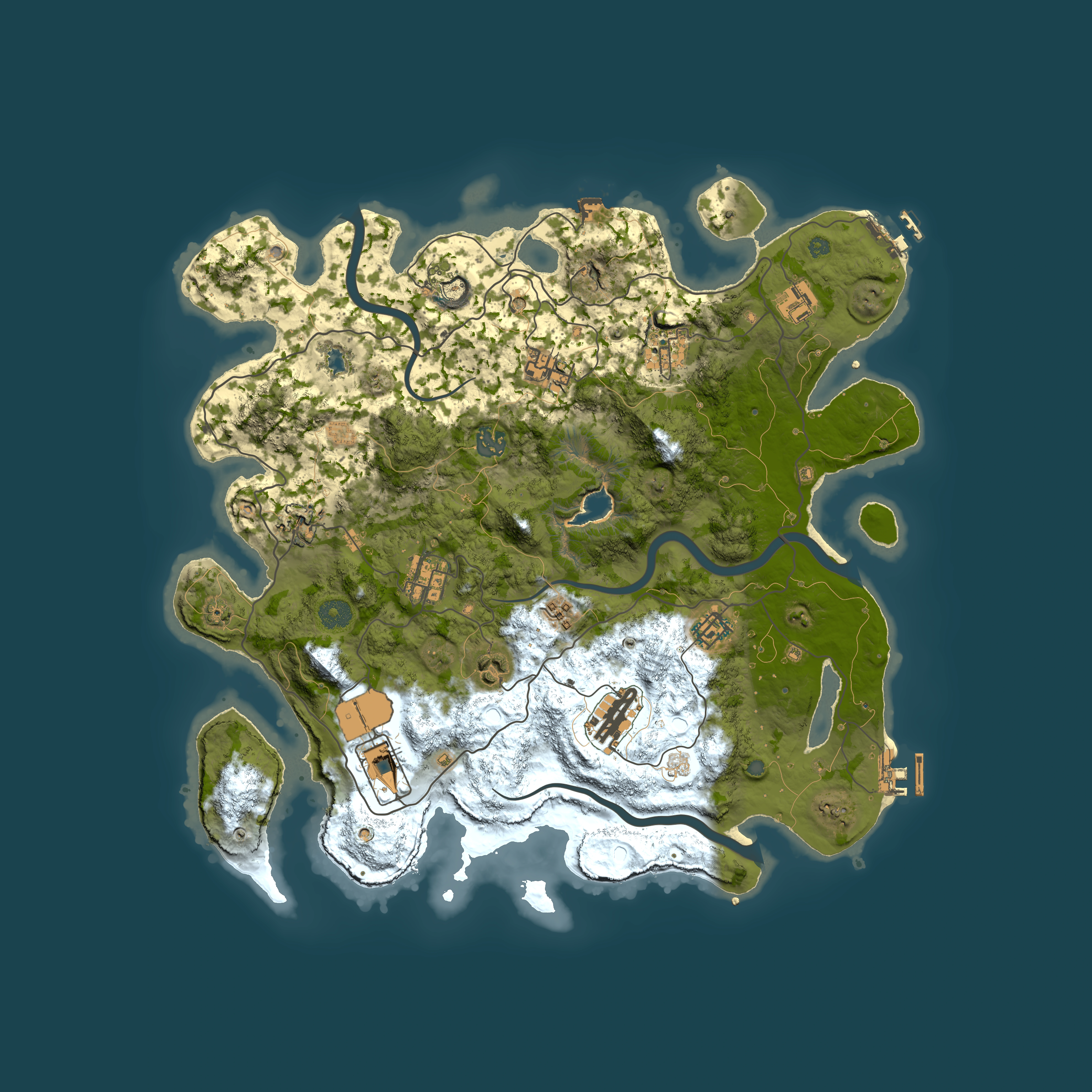 Full top-down render of Rust map seed 805147890, 4000x4000m