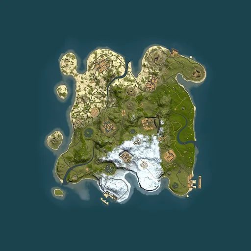 Rust map seed 1424361565, 3000x3000m top-down preview