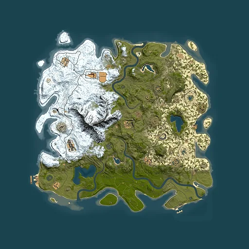 Rust map seed 1721666672, 5000x5000m top-down preview