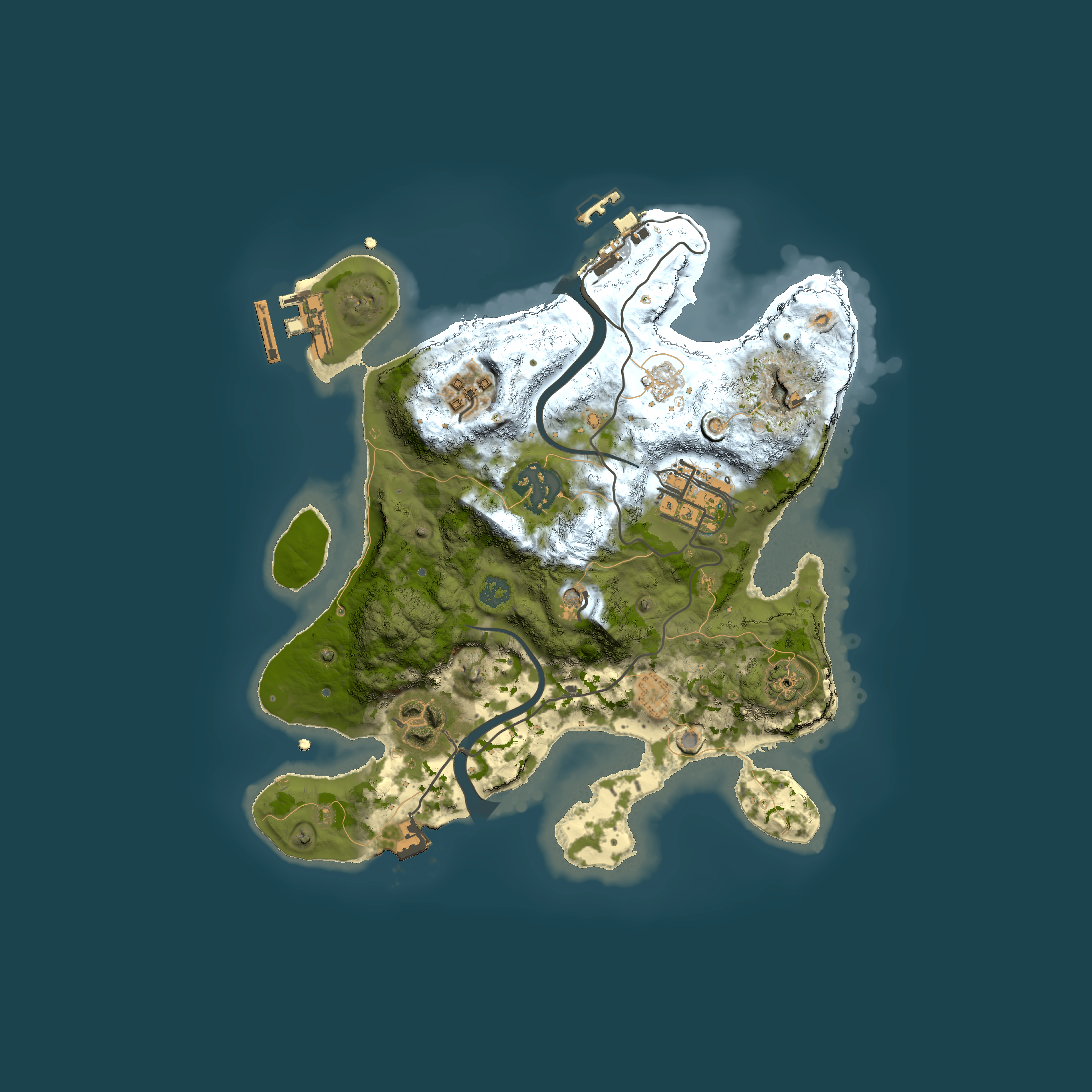 Full top-down render of Rust map seed 1563713701, 2500x2500m