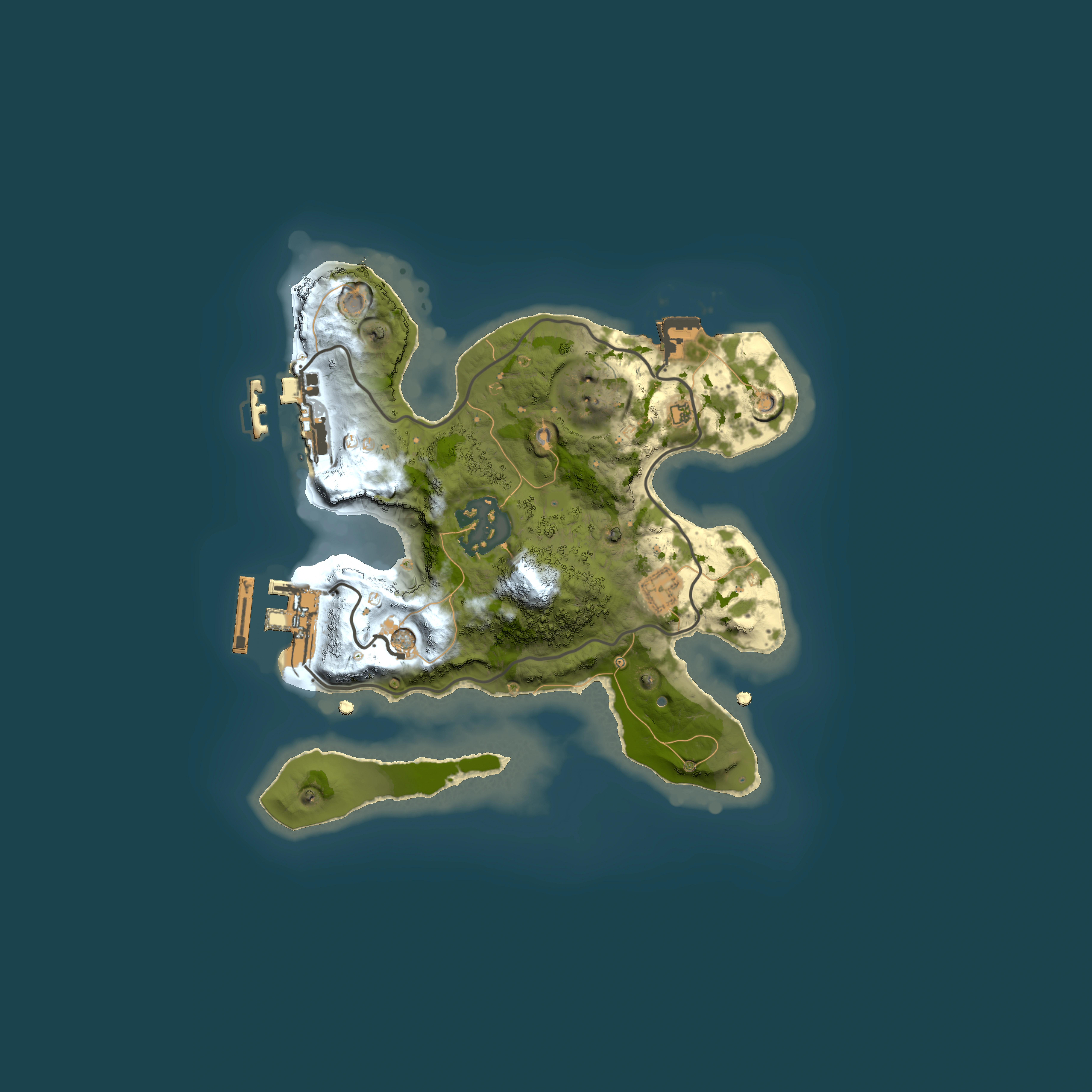 Full top-down render of Rust map seed 1395925215, 2000x2000m