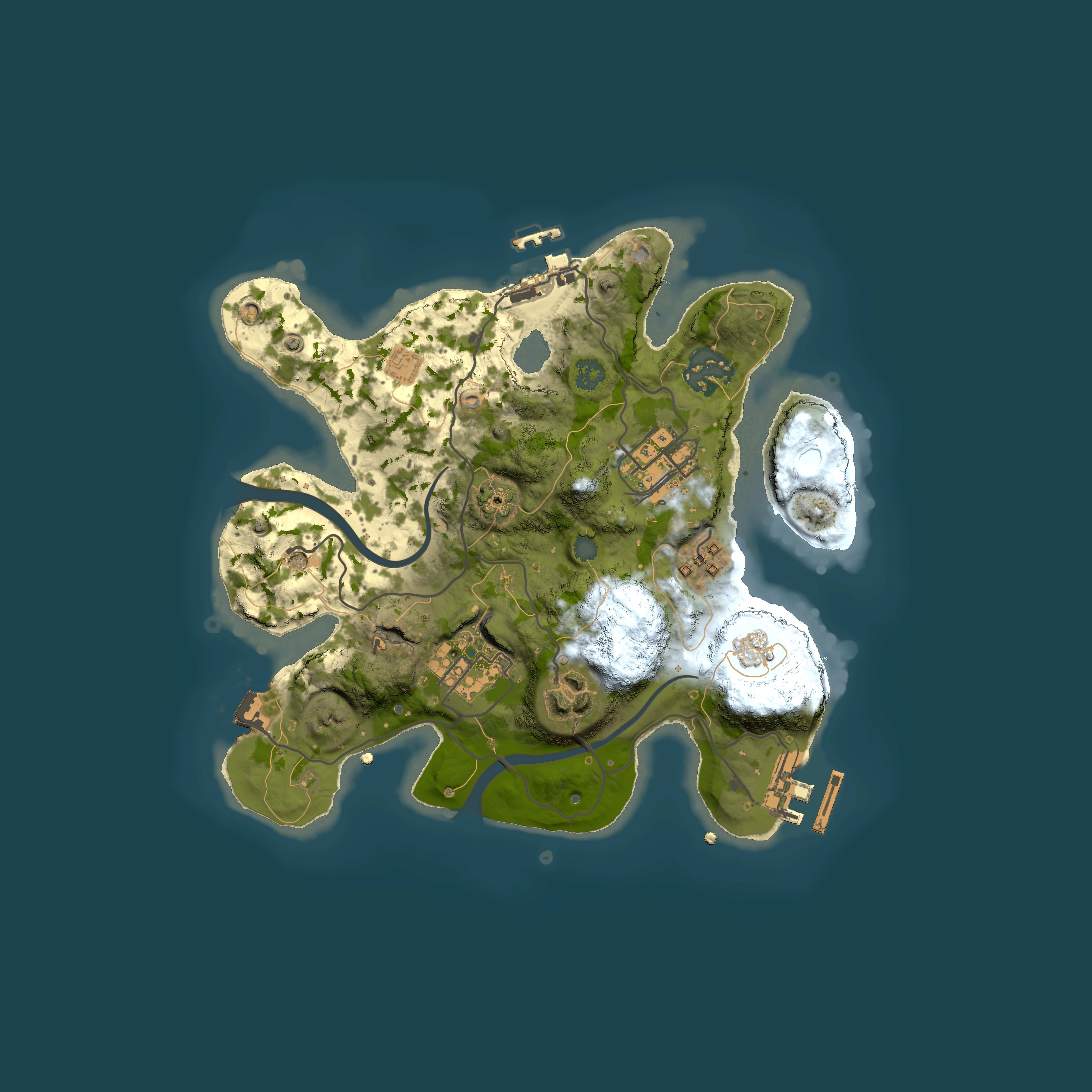 Full top-down render of Rust map seed 1468231945, 2500x2500m