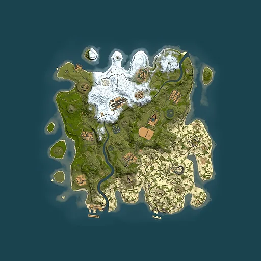 Rust map seed 294175463, 3500x3500m top-down preview