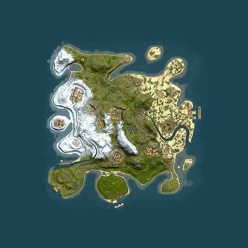Rust map seed 144191850, 3000x3000m top-down preview