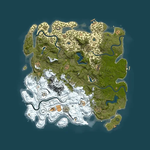 Rust map seed 1391789532, 5000x5000m top-down preview