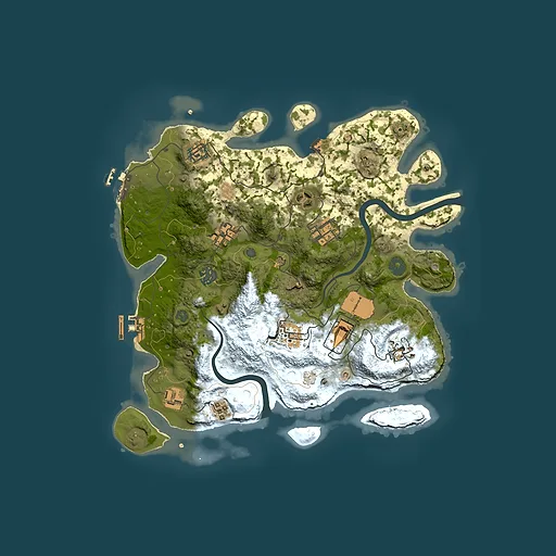 Rust map seed 1463676818, 3500x3500m top-down preview
