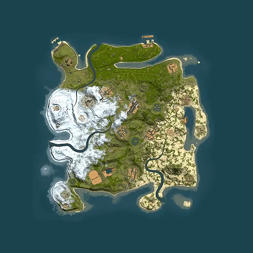 Rust map seed 1296125480, 3500x3500m top-down preview