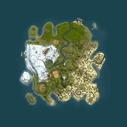 Rust map seed 1529631633, 3500x3500m top-down preview