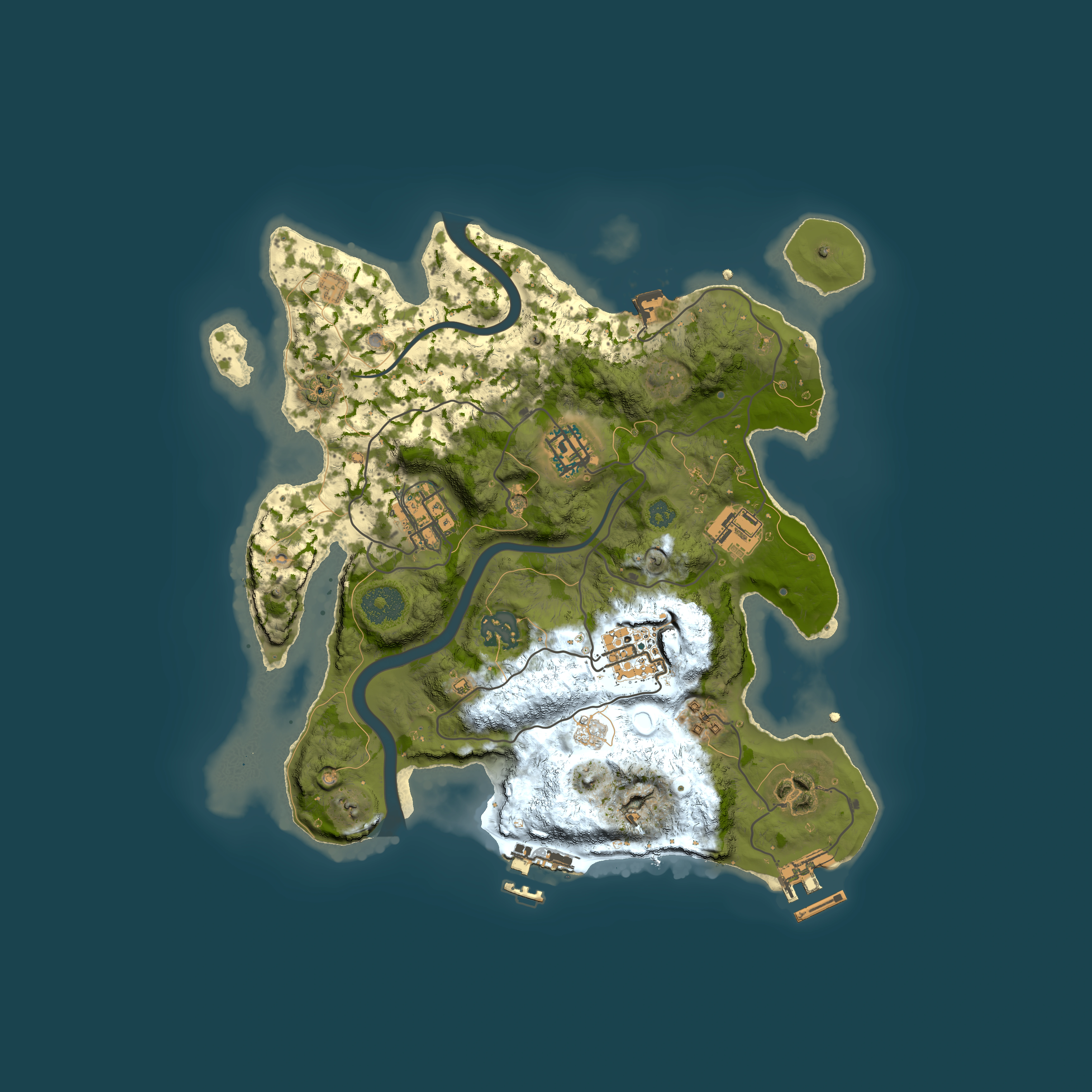 Full top-down render of Rust map seed 874218971, 3000x3000m