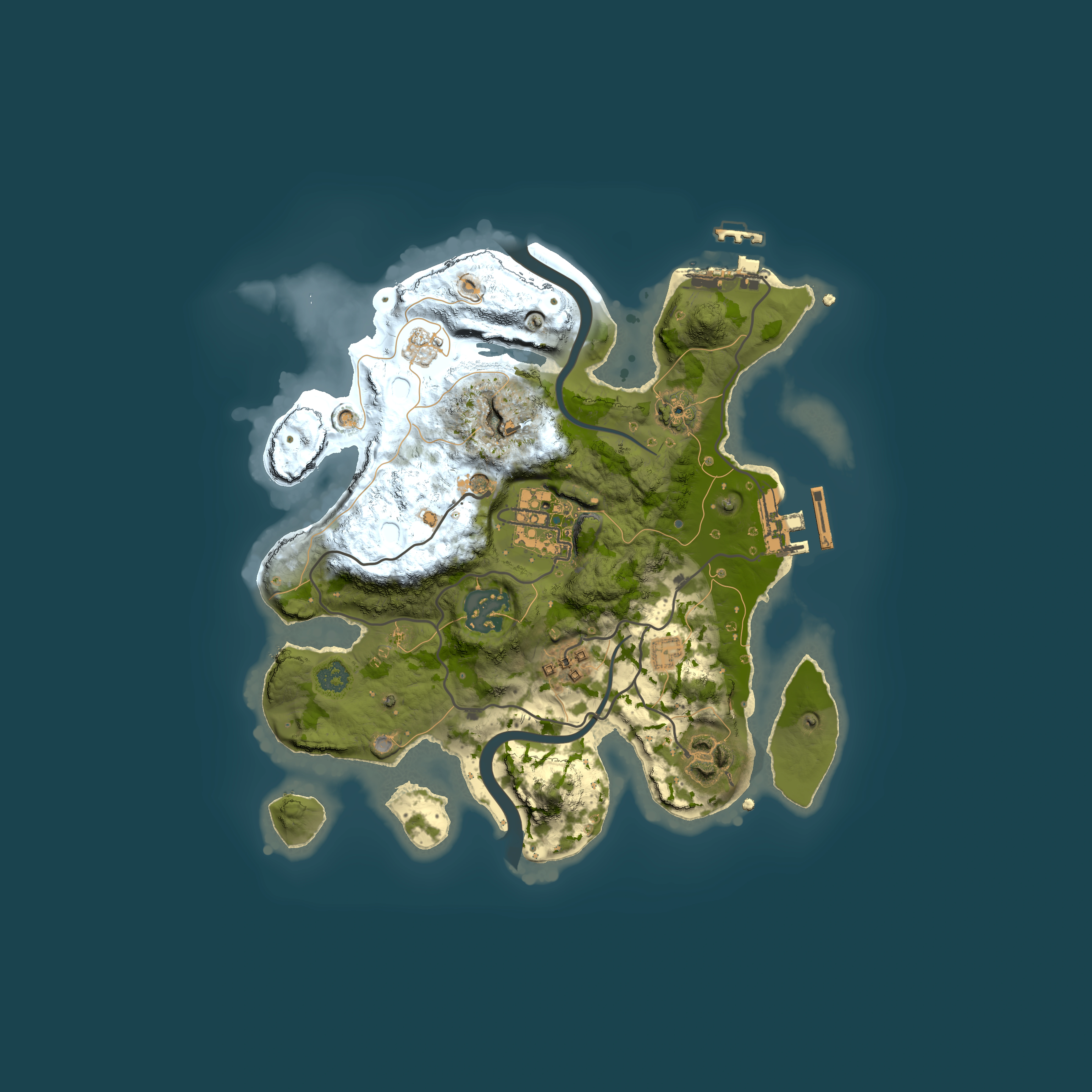 Full top-down render of Rust map seed 1127062804, 2500x2500m