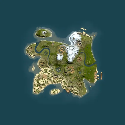 Rust map seed 2036325183, 2500x2500m top-down preview