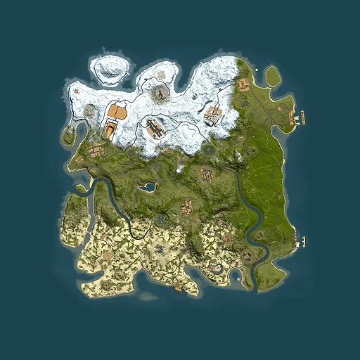 Rust map seed 143498964, 4000x4000m top-down preview