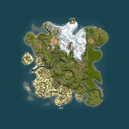 Rust map seed 190033853, 3500x3500m top-down preview